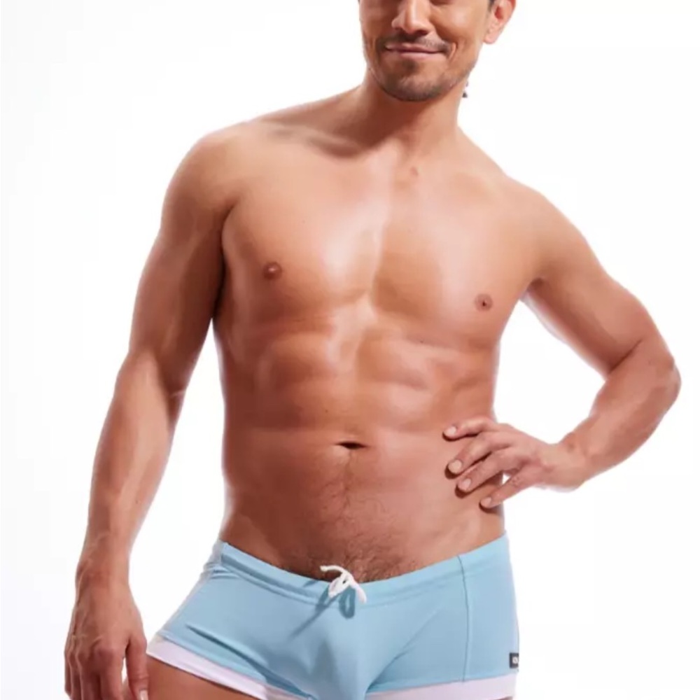 N2N BODYWEAR MEN’S COMPETE TRUNK LIGHT BLUE CJ26 MEDIUM NWT